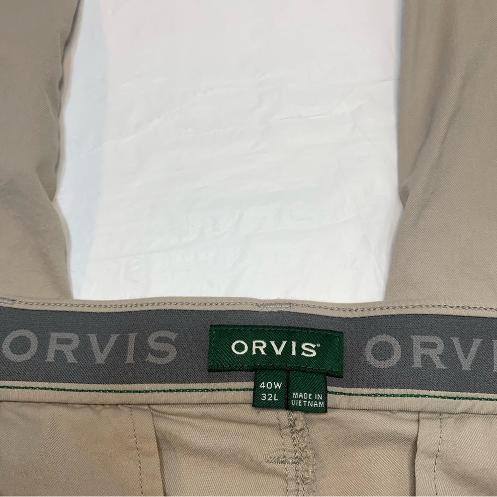 Orvis Flat Front Lightweight Outdoor Chino Pants Men’s 40x32 Beige - Picture 2 of 8